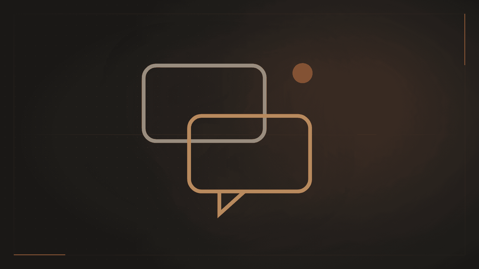 Two overlapping message bubbles with a small marker above them, representing the noise of learning investing through group chats.
