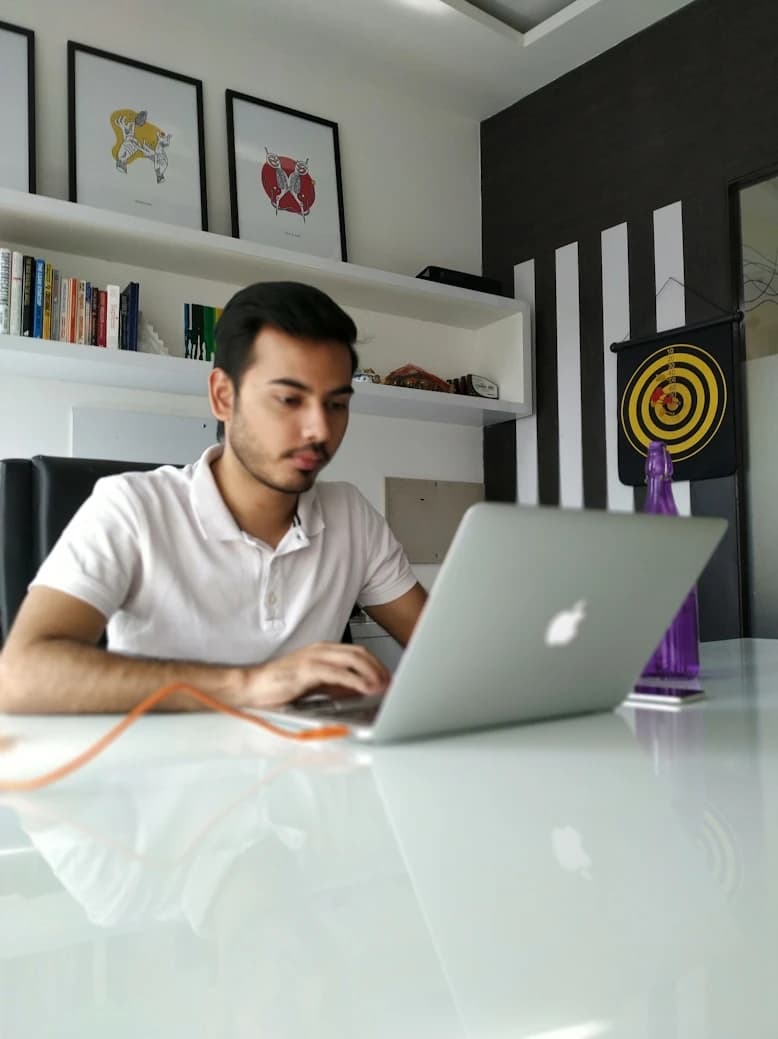 Investor working at a desk