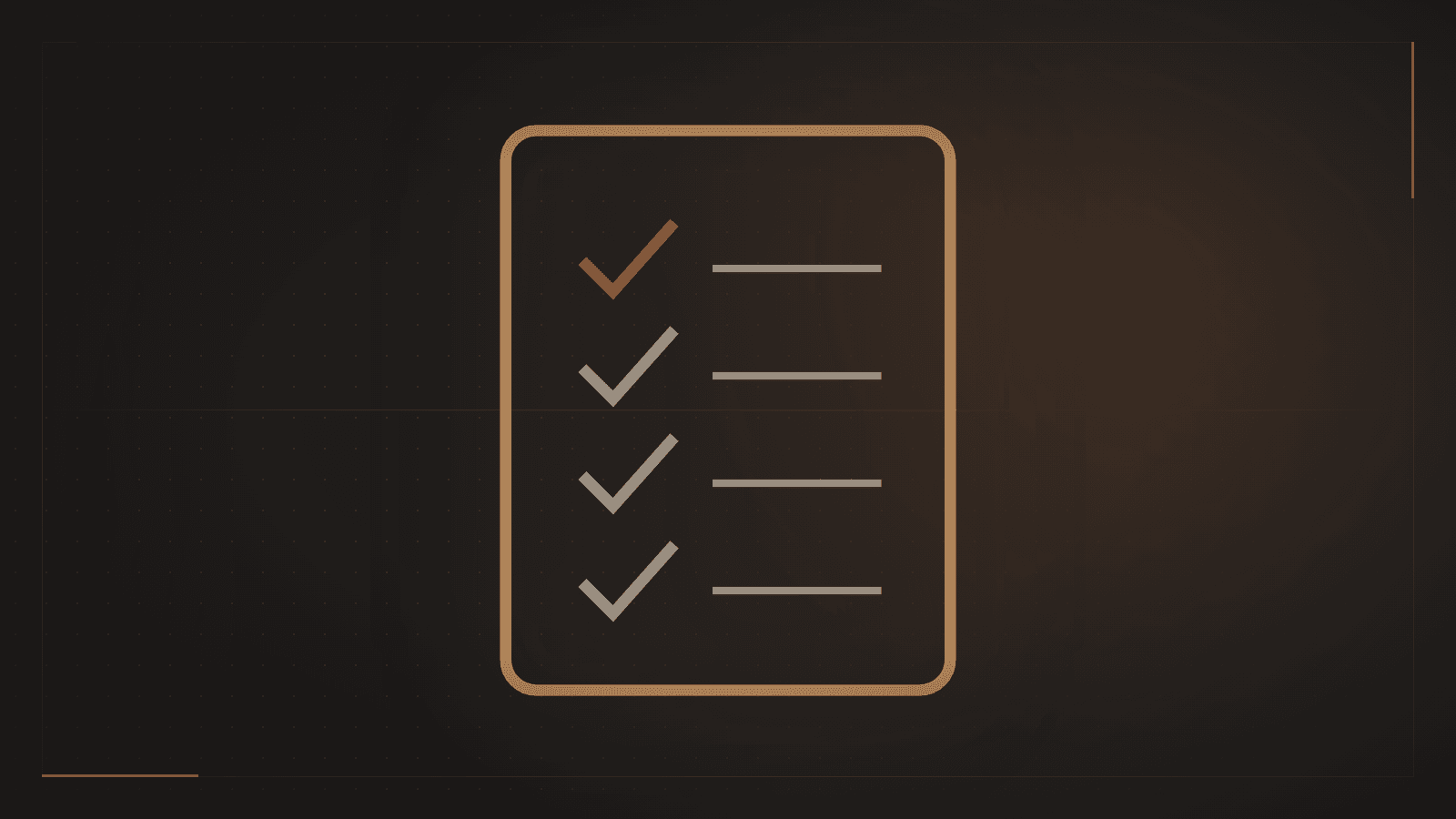 A checklist outline with the first item ticked, representing the checks to run before buying your first stock in PSX.
